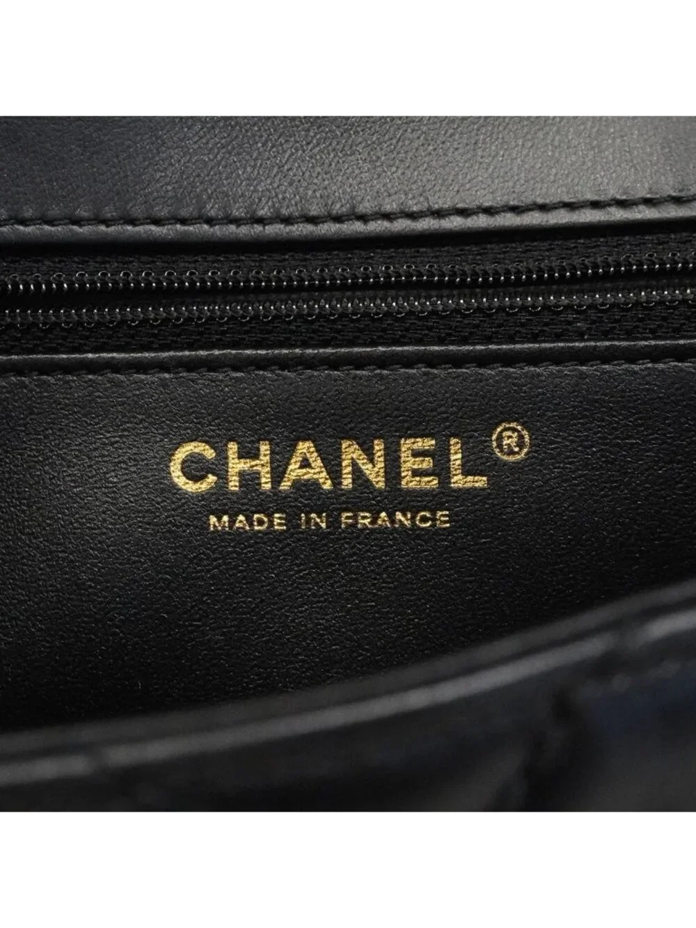 Chanel Shoulder Bag Quilted Lambskin Black Gold